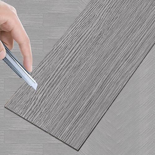 NAIZY Revestimiento de suelo de PVC 91,44 x 15,24 cm x 2 mm, 36 piezas, suelo de vinilo laminado autoadhesivo, decoración a elegir, antideslizante, impermeable, recortable, tipo W02 (5,02 m²)