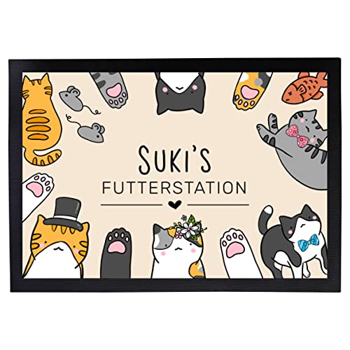 Manilu personalisierte Futtermatte mit Namen 50x70cm