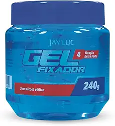 Gel Fixador Fixação Extra Forte 4 Jayluc 240G Gel De Cabelo Fixador Sem Álcool Etílico Azul Todos Os Tipos De Cabelos Fixação Forte E Duradoura