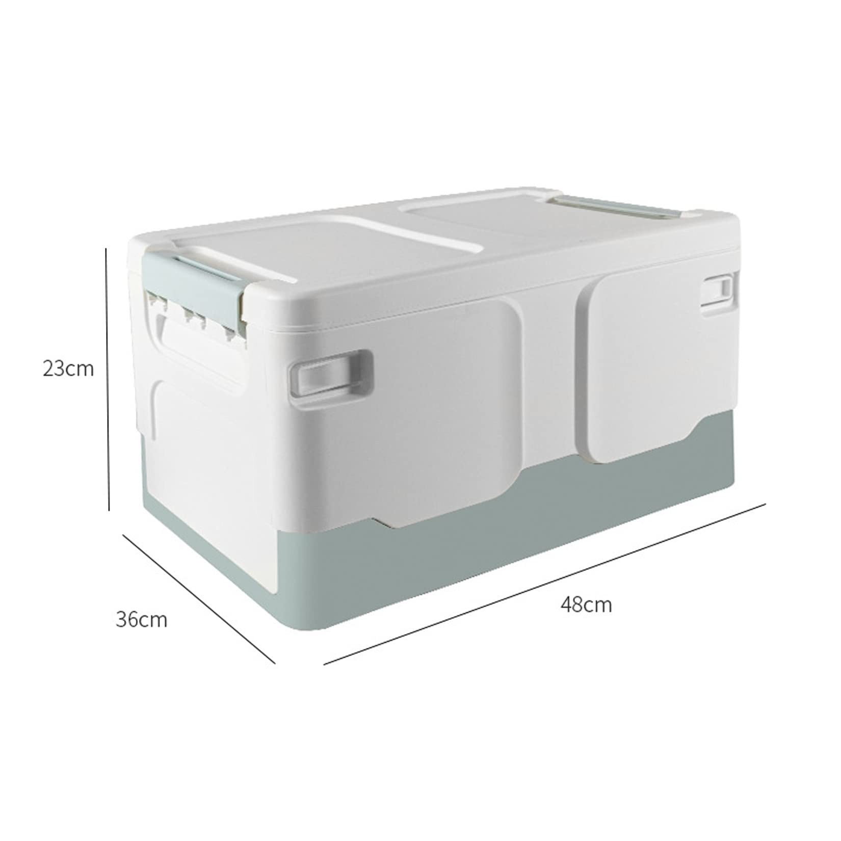 Scatole Di Immagazzinaggio Pieghevoli Con Coperchi Organizzatore Di Bidoni Di Immagazzinaggio in Plastica, Scatola Di Immagazzinamento Del Bagagliaio Dell'auto Impilabile Portatile, 40L,Verde