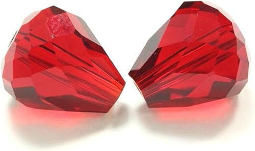 Miniatura 4 de 24 cuentas de cristal sueltas de lágrima facetada de Adabele austriaco de 0.394 pulgadas, color rojo siam, compatibles con 5500 cristales de