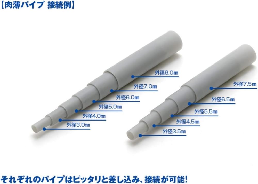 Wave Tubo Di Plastica Per Hobby – Grigio, Ø 7,5 Mm – 4 Pezzi Da 250 Mm – Modellismo