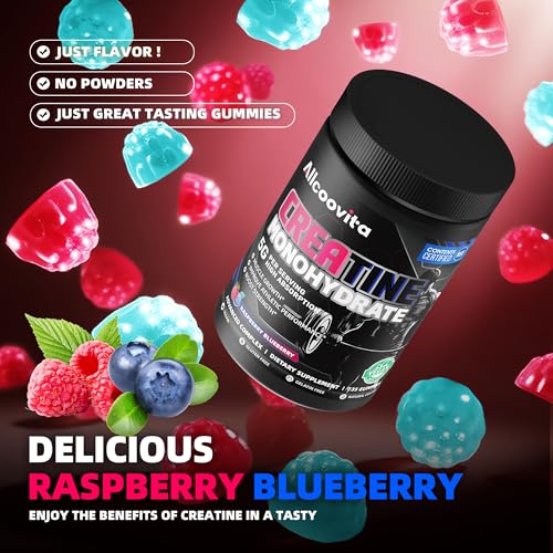 Image of NSF Certified Creatine Gummy 5g - Creatine Monohydrate Gummies for Men & Women. Boost Focus,Strength, and Endurance, Anti-Melting Formula, Vegan, Gluten-Free, Non-GMO,(Raspberry & Blueberry 135 ct)