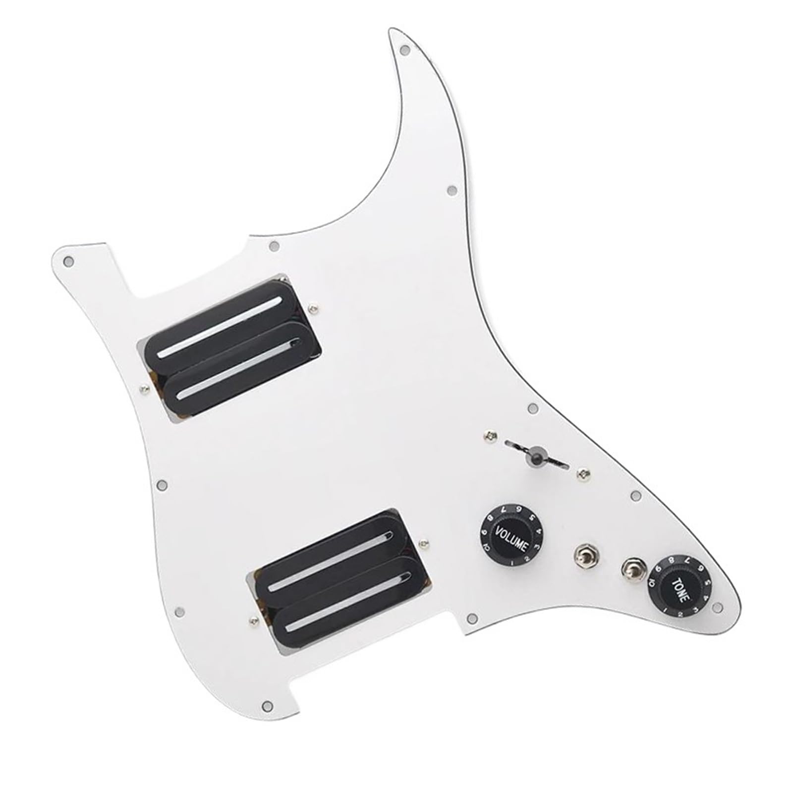 Maskownica do gitary elektrycznej HH z dwoma ostrzami i załadowanymi dwoma humbuckerami wstępnie okablowana płytka Scratchplate Zestaw Przetworników Pickguard