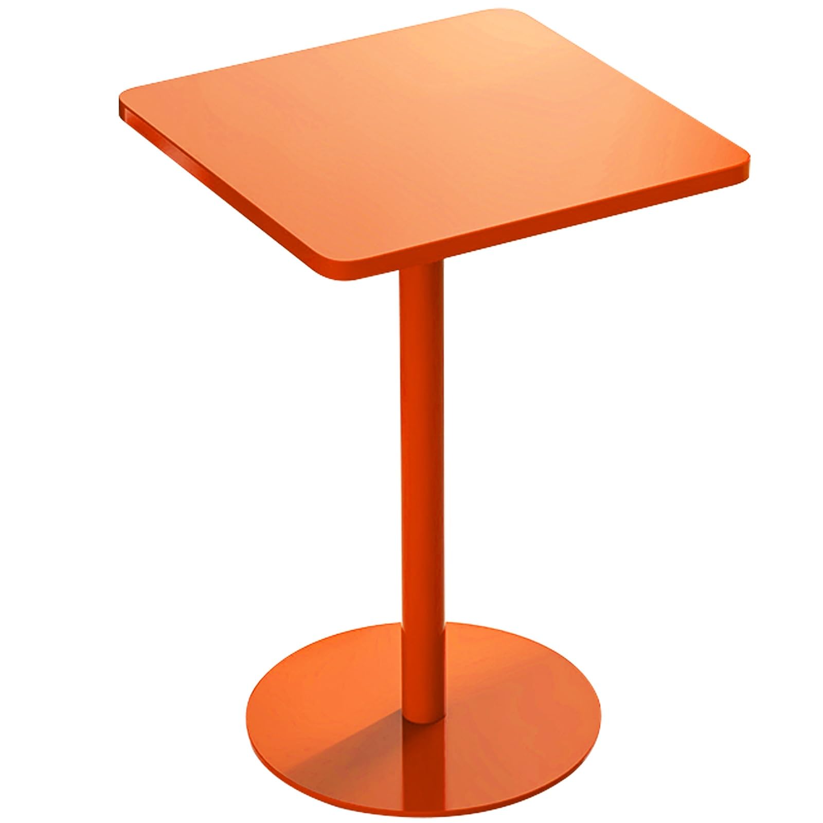 Tavolo da Cucina da 72 Cm, Tavolino Bar in Ferro, Salvaspazio, Piano Quadrato, Disponibile in Diversi Colori, Impermeabile e Resistente(Orange,48x48x72CM/19x19x28IN)