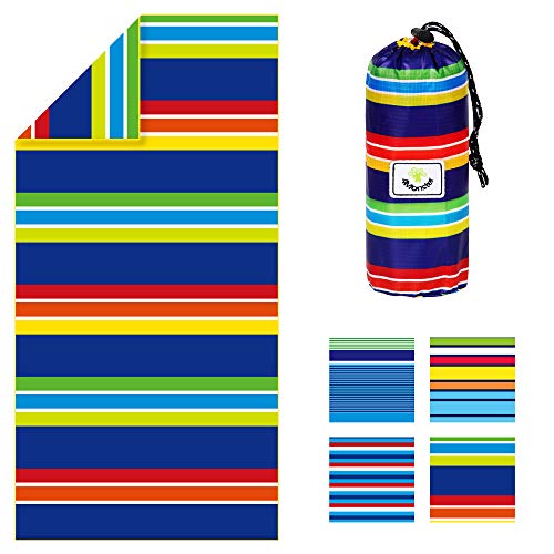 4Monster Toalla de playa de microfibra de secado rápido, súper absorbente, ligera, toalla de viaje para nadadores, toalla de camping sin arena, toallas de playa para piscina, natación, deportes