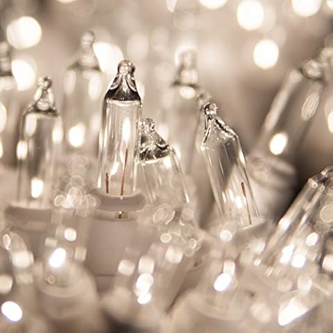 Kringle Traditions Clear Craft Lights, White Wire String Lights, Christmas Craft Lights, Craft Strand Lights (15 Lights/4” Spacing/6.7’ Length, Clear) Cover