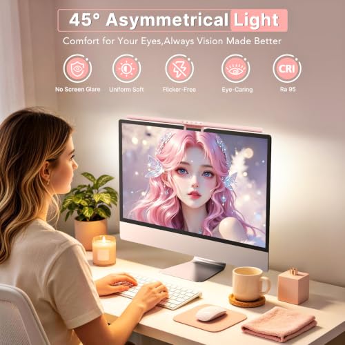 Image of Syrinx Monitor Light Bar for Home Office & Gaming, Eye-Caring Computer Monitor Lamp, No Glare Screen Light, CRI95+, Stepless Brightness & Color Temp Adjustment, USB Powered, for Flat & Curved Monitors