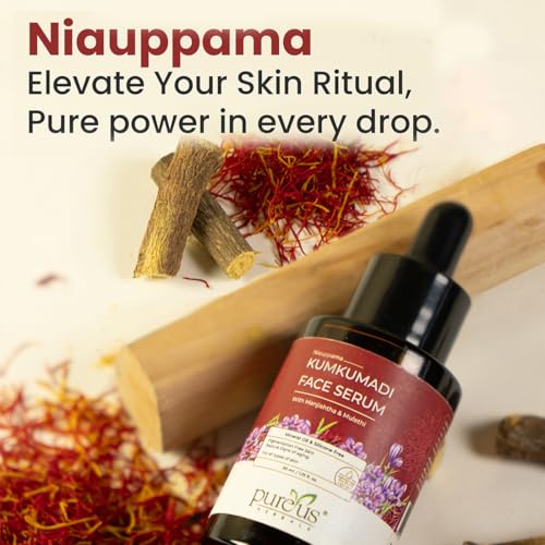 Image of Pureus Herbals Niauppama Kumkumadi Oil Face Serum for Glowing Skin | Kumkumadi Tailam with Saffron Oil, Manjishta & Mulethi | Beauty Elixir (30 ml)