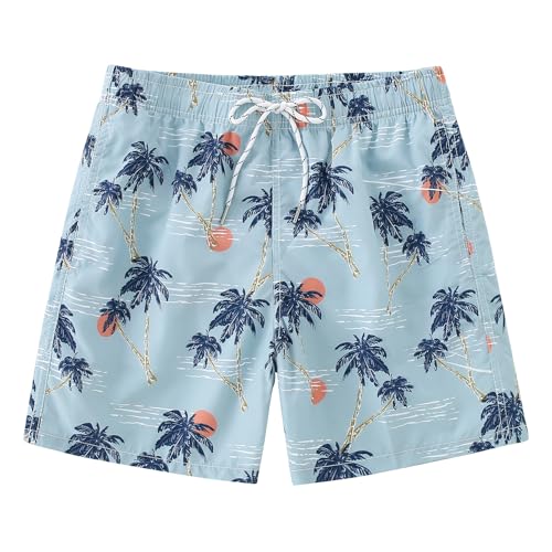 AMIYAN Men's Hawaiian Swim Trunks with Pockets