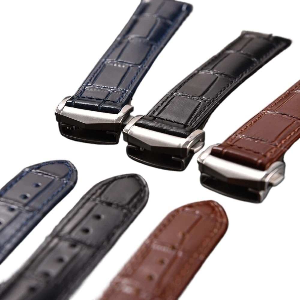 Bamboo Leather Strap Folding Buckle 19mm 20mm 21mm 22mm