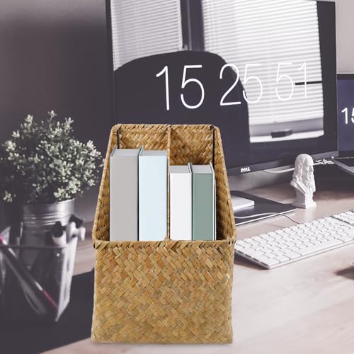 Panier tressé de rangement en jonc de mer au design unique