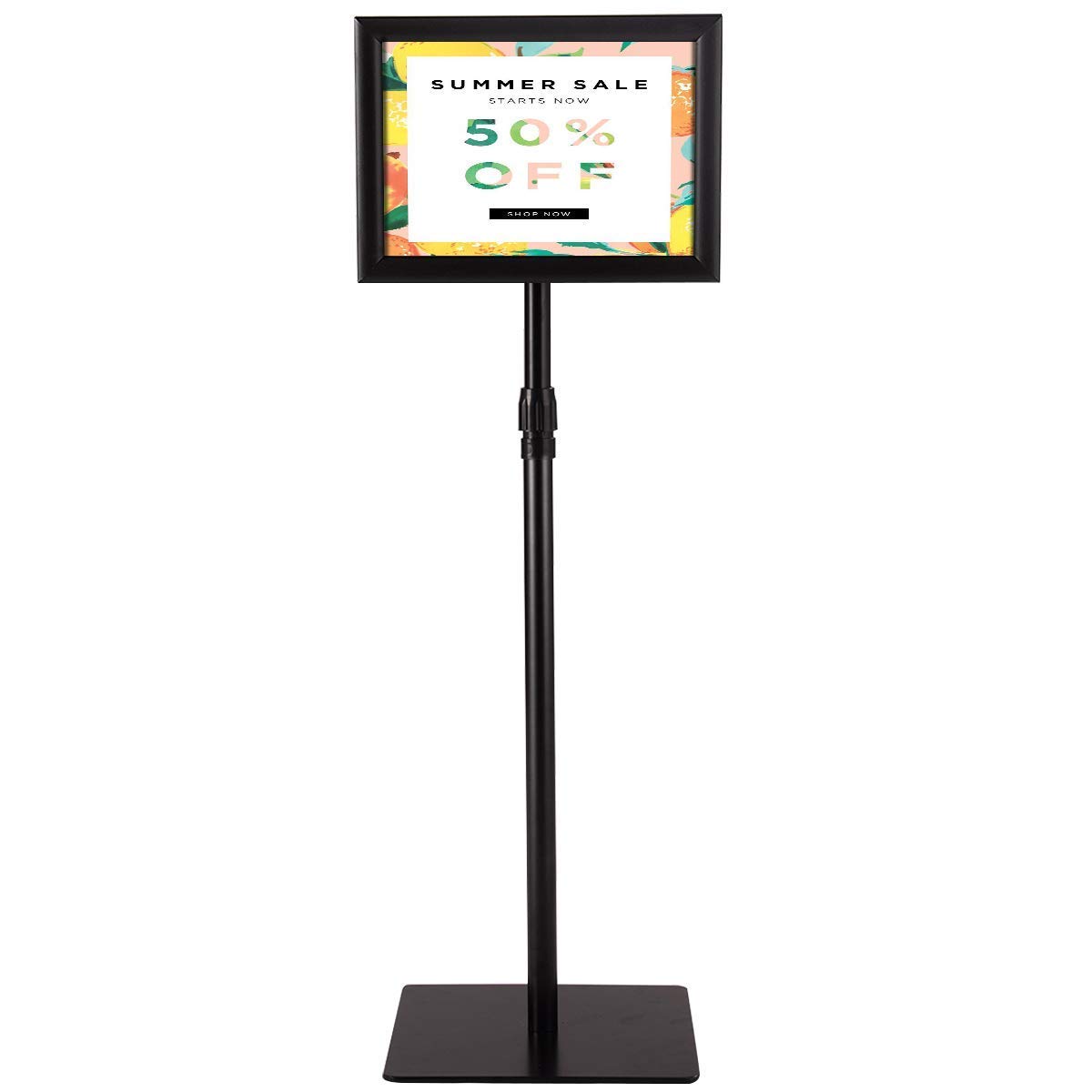 COSTWAY A4 Soporte para Carteles de Metal Póster de Menú Publicidad de Pie Altura Ajustable Giratorio (Negro)