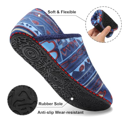 Image of Fires Womens Mens Slippers with Rubber Sole Soft-Lightweight House Slipper Socks Around House Shoes Non Slip Indoor /Outdoor