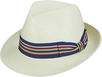 Scala Mens Toyo Fedora with Stripe Ribbon
