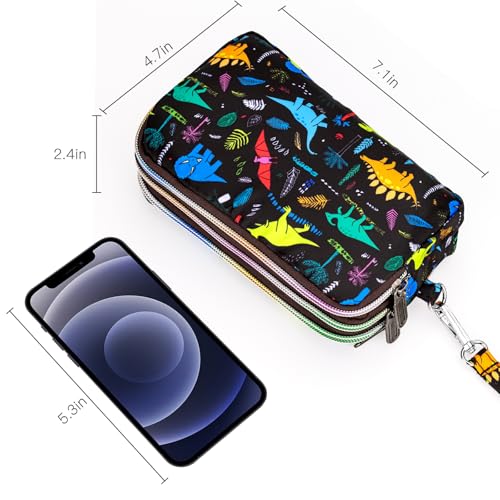 Image of BIAOTIE Large Capacity Wristlet Wallet - Women Printed Nylon Waterproof Handbag Clutch Purse