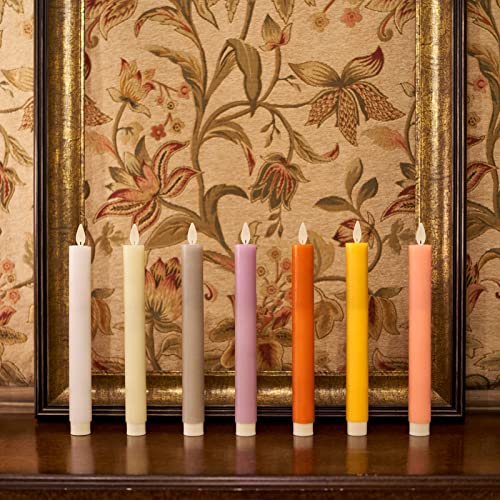 Incredle Moving Flame Dripless Flameless Taper Candles H9 Xd1 Real Wax Battery Operated Candles With 10Key Remote 7 Colors Available For Table Centerpieces Party Decoration Lavender #TOP3