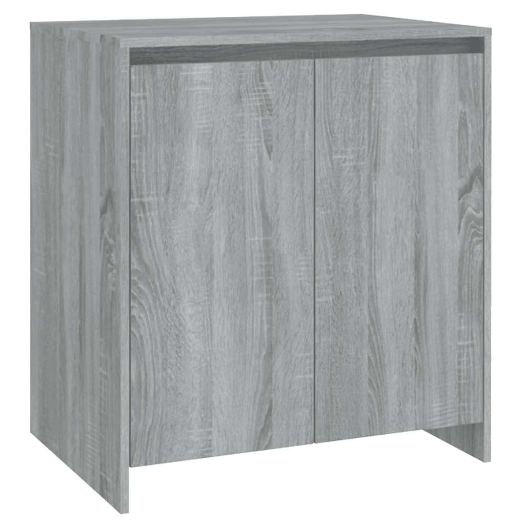 Cómoda de madera estrecha para pasillos sin espacio, aparador gris Sonoma con 2 puertas