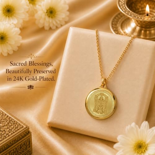 Image of DIVINITI 24K Gold Plated Double-Sided Religious Pendant with Premium Gift Box, Spiritual Locket for Men & Women, Devotional Jewellery for Gifting & Everyday Wear