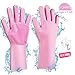 Produktbild Magic Saksak Silikon-Handschuhe für Reinigung, Haushalt, Geschirrspülen, Das Auto Waschen, Praktischer Handschutz (Pink)