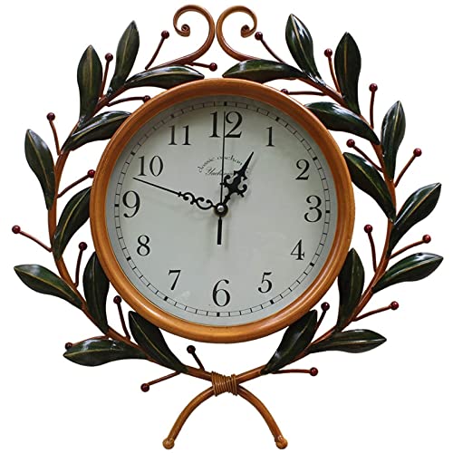 Horloge de jardin extérieur étanche lisible 16 pouces fer forgé anti-rouille