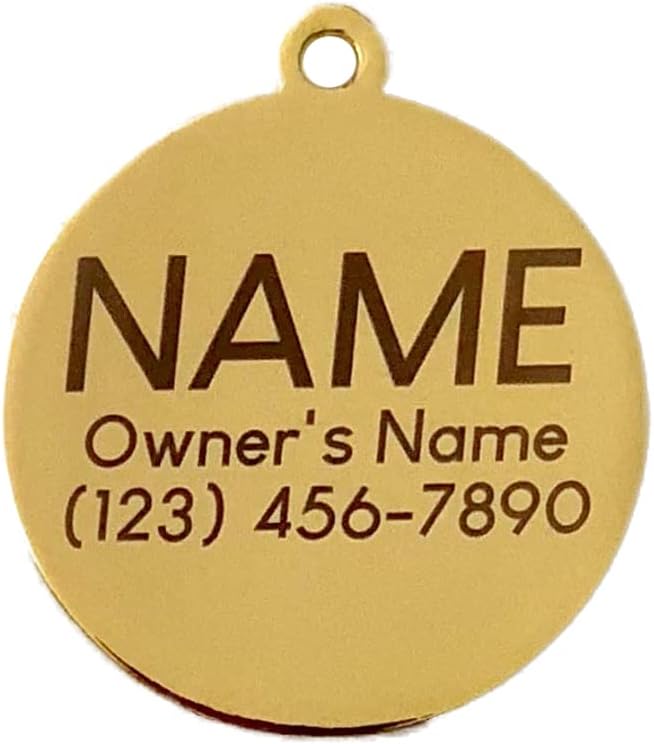 Two Tails Cattitude Pet ID Tag, Cat Essentials, Personalized Cat Name Tag for Kittens & Cats, Custom Engraved Charm for Collars & Harnesses, Pet Accessories, Cute Durable Charm with Gold Plating