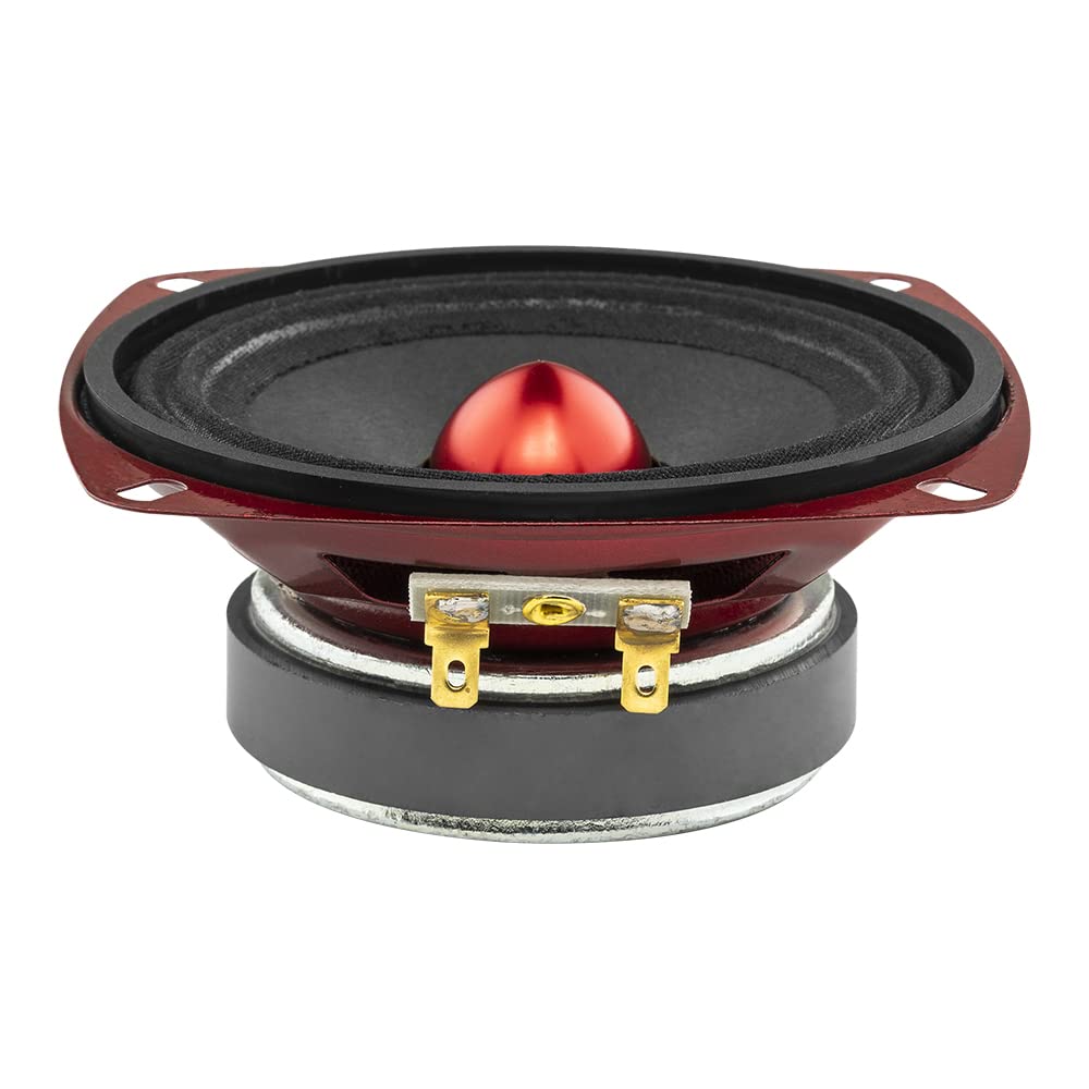 DS18 1 PRO-X4.4BMSL midrange diffusore da 10 cm 100 mm 4" di diametro, 100 watt rms e 200 watt max, impedenza 4 ohm, 89 db, portiere sportelli, per auto, 1 pezzo