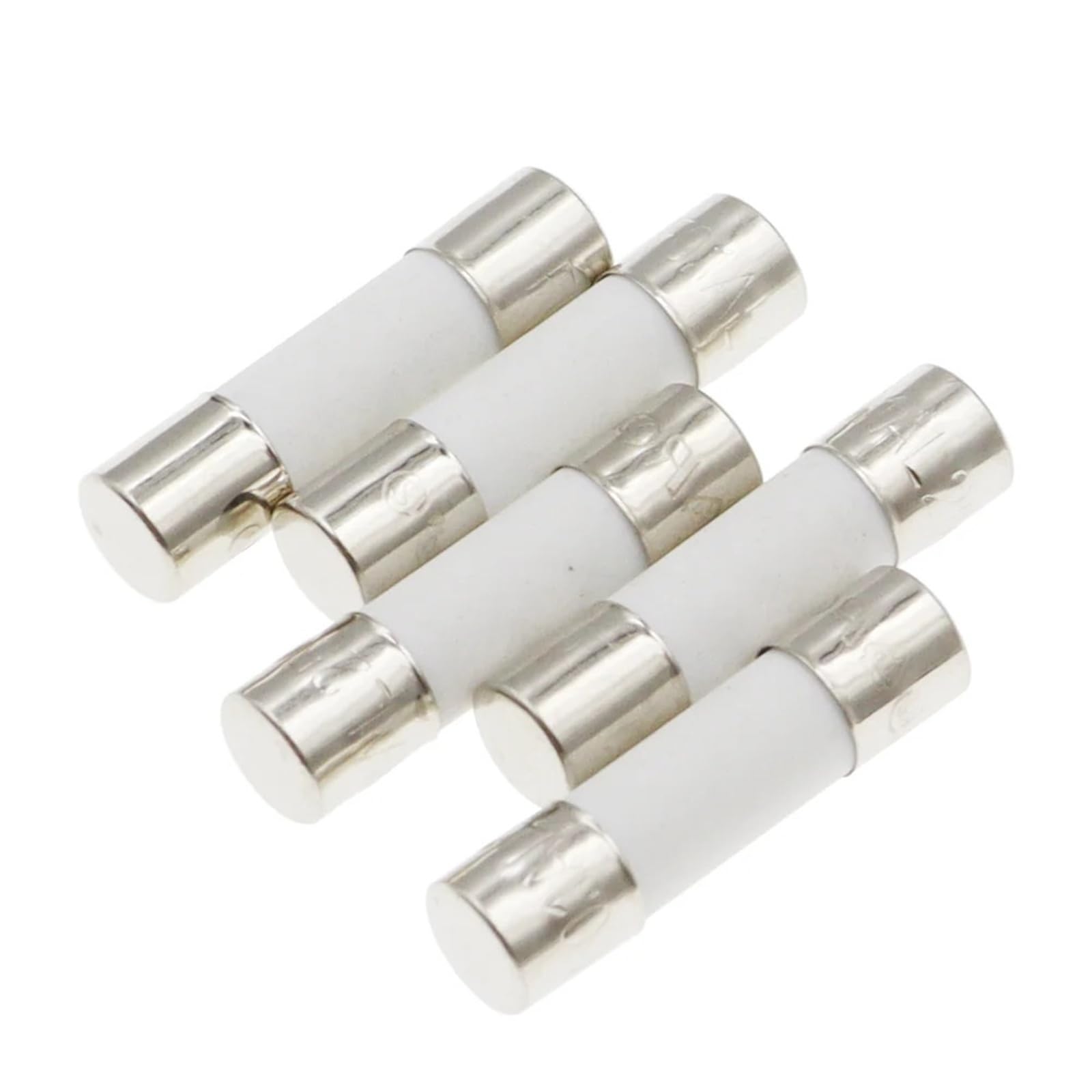 Ceramiczna rura bezpiecznikowa 5 x 20 mm i 6 x 30 mm, 250 V, 0,5 A, 1 A, 2 A, 3 A, 4A, 6 A, 8 A, 10 A, 15 A, 20 A, 25 A, 30 A (zestaw 10 sztuk) (5 x 20 mm, powolny przerwa T,0,5A)