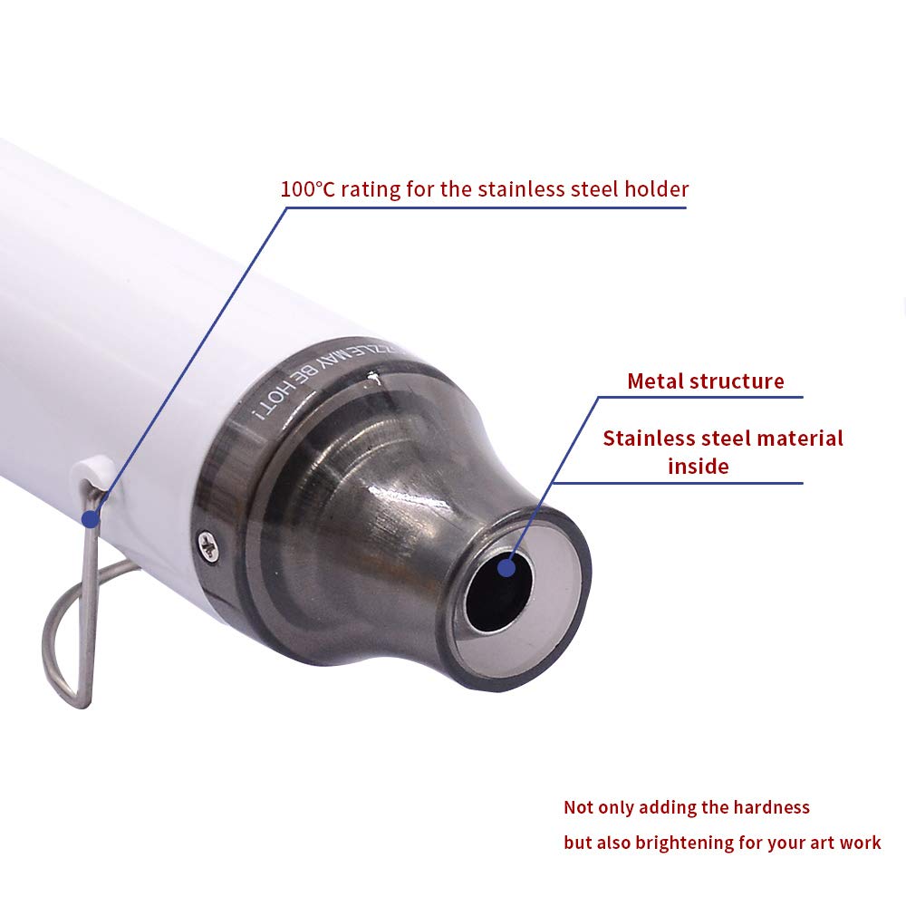 mofa Neu Mini Heißluftpistole Elektrische 300W Mini Shrink Heat Tool Embossing Heat Tool Mini Heißluftfön DIY Werkzeug (Weiß)