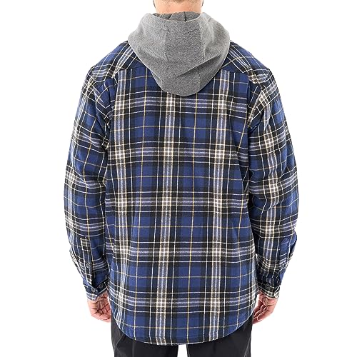 Image of Smith's Workwear Men's Sherpa-Lined Hooded Flannel Shirt-Jacket