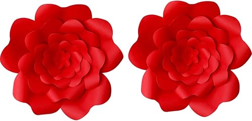 Miniatura 1 de 2 piezas de papel de 16 pulgadas, flores de papel 3D, flores hechas a mano, flores para telón de fondo de fiesta de boda, flores para mesa de
