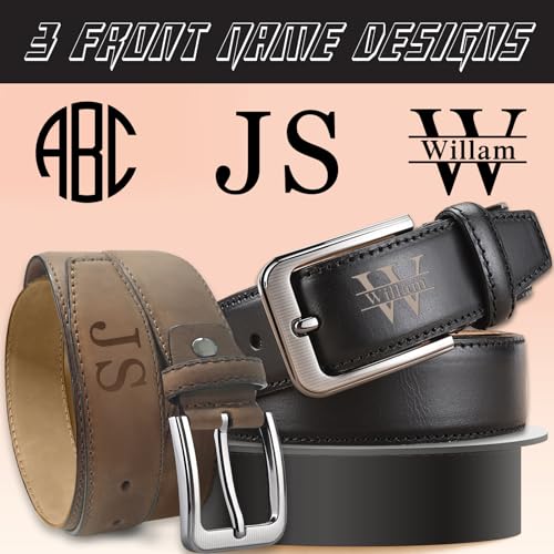 Personalized Engraved Leather Belt for Men Custom Belt for Him with Name Belt for Husband Fathers Anniversary Birthday Gifts4