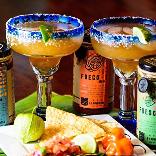 La Fundidora Mexican Medium Hot Salsa Sampler, Traditional Authentic Homemade Style Recipe, Smooth Sauce, Small Batch Handmade Pepper, All Natural, No Preservative Great Gift Set #TOP2