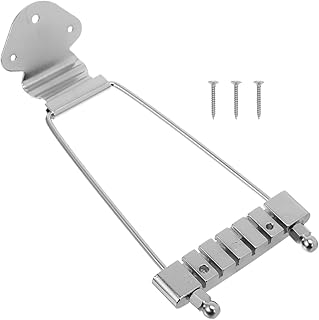 Zinc Alloy Guitar Tailpiece Bridge Pull Board Silver 10MM String Spacing Replacement for 6-String Guitar and Bass Accessories