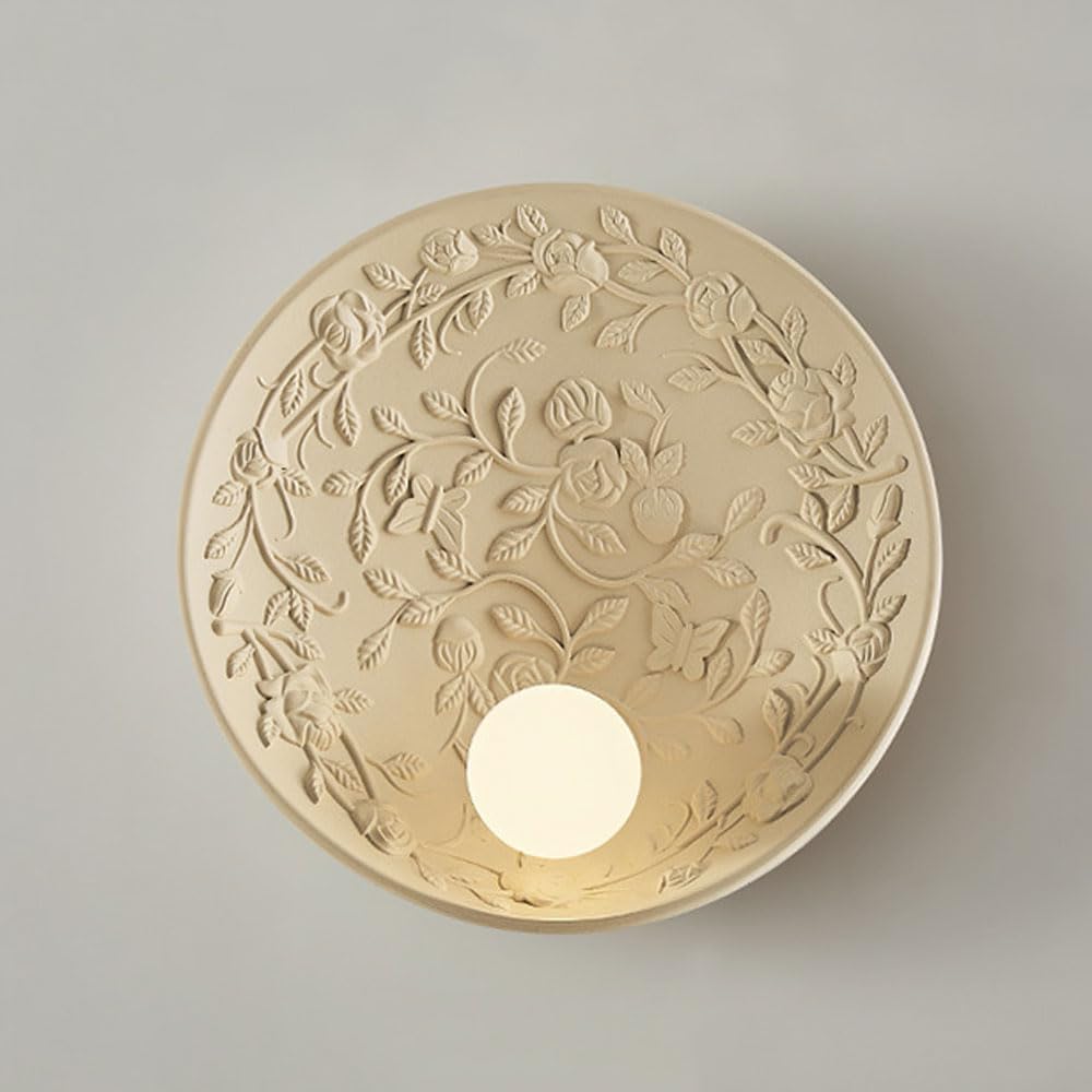 SXSCARKX Handmade Modern Bedroom Wall Sconces Art Light For Living Room Children Bedside White Corridor Lamp Flower Pattern Mount Entrance Porch Balcony Aisles