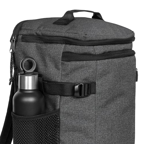 Image of EASTPAK Carry Pack - Convertible Duffel & Backpack, 30L Cabin-Size Travel Bag, Laptop Sleeve, Water Bottle Holder, Multiple Pockets, Black Denim