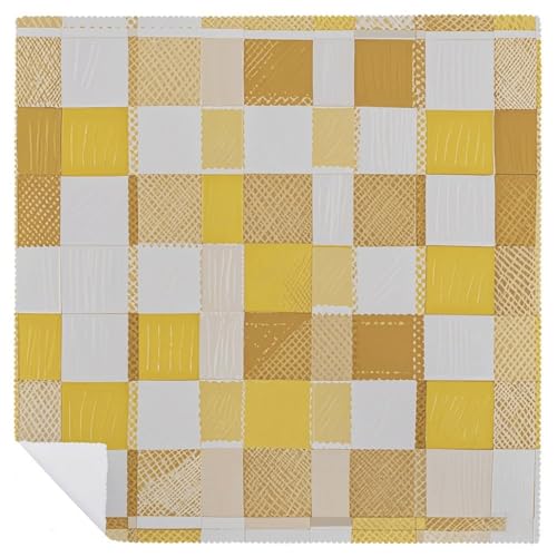 Servilletas de Tela Cuadradas Blancas y Amarillas Pack 4 miniatura 6
