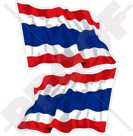 THAILAND SCUBA DIVING Flag-Thai Map Shape Siamese 75mm (3\") Circular Vinyl Bumper...