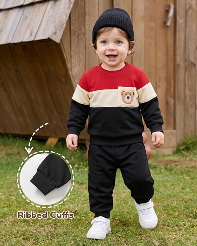 Image of NZRVAWS Toddler Baby Boy Clothes Infant Fall Winter Outfit Long Sleeve Pant Top Set 2Pcs Sweatshirt 0 Month-3 Years