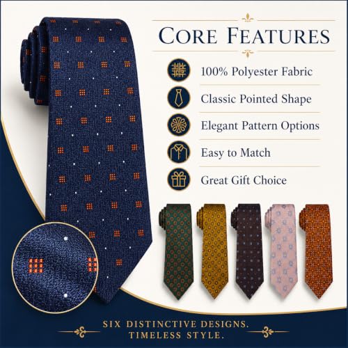 Image of WeiShang Neckties for Men, Classic Formal Tie