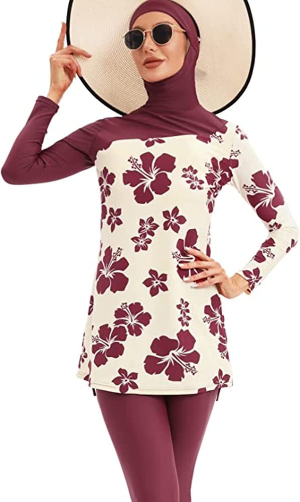 Muslim Swimsuits for Women Modest Islamic Arabic Swimwear Burkini Full Cover Swimming Suits (XXL,S1)