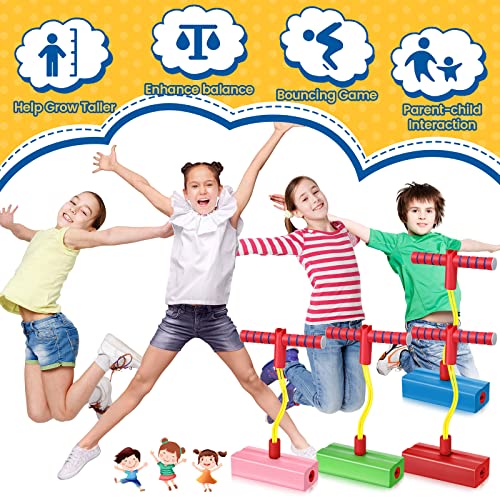 Image of Lewtemi 4 Pcs Pogo Stick for Kids, Foam Pogo Jumper, Fun and Safe Toy Gifts | Safe Jumping for Boys Girls, Pogo Sticks for Teens Adults, squeaky Sounds Each Hop, Outdoor Indoor Toys Gift for Christmas