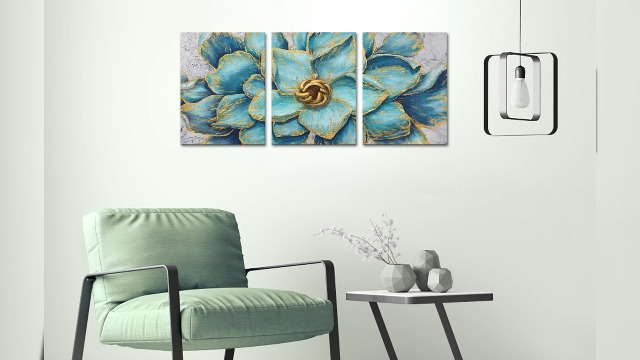Arte De Pared Con Plantas Tropicales, Decoración De Pared Verde Y Dorado, Hojas Verdes Esmeralda, Decoración De Pared De Baño, Lienzo Botánico Dorado, Arte Bohemio Moderno Para Sala De Estar