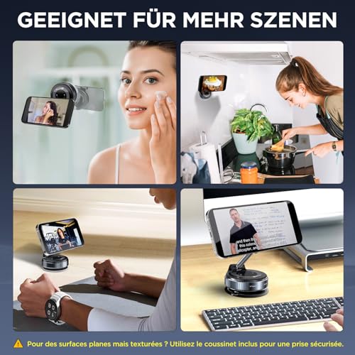 MSXTTLY Militärische Handyhalterung Auto Magnet Für MagSafe Autohalterung Magnetisch [36KG Saugnapf Vakuum 360°Drehbar 24XN55 Magnets]… – Ansicht 6