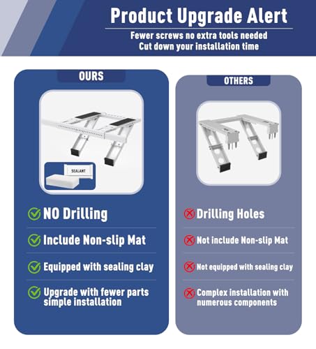 Image of No Drilling Window AC Support Bracket, Adjustable Support Fits Single & Double-Hung Windows, Air Conditioner Holder Bracket Heavy Duty Steel Holds Up to 300lbs, for 5000-24000 BTU Units
