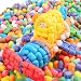 SENONAPO 1200 Pcs Magic Noodles Foam Crafts Corn Arts Puffs Kit for Kids Bulk Building Blocks Model Toys Valentines Gift for Kindergarten School Creativity Supplies(Multicolored)