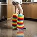 EINCORN Women Vintage Rainbow Colorful Plush Leg Warmer Fuzzy Thickened Boot Toppers Cuff Furry Leg Long Socks Partywear