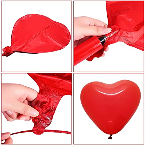 Image of Party Propz Red Heart Balloons For Decoration - 50 Pcs Heart Shape Balloons, Anniversary Balloons for Decorations, Love Balloon For Decoration, Anniversary Decoration Items (Latex)