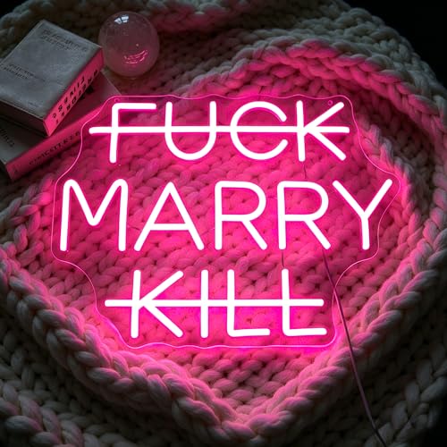 Image of Pink Neon Sign Led Neon Lights Signs for Wall Decor USB Powered Led Signs for Room Decoration-Marry