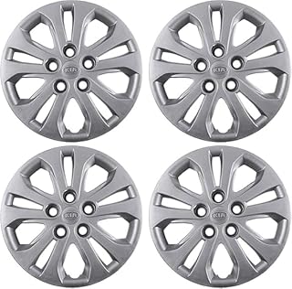 طقم أغطية جنوط كاملة، مقاس 38 سم، تصميم انسيابي، 4 قطع، خفيف الوزن، سيراتو، فضي